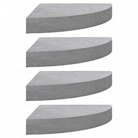 VidaXL Hoekwandschappen 4 st 25x25x3,8 cm mdf betongrijs - thumbnail
