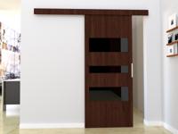 Schuifdeur CORWEL 76 cm wengue - thumbnail