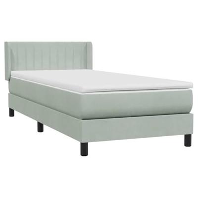 Boxspring met matras fluweel lichtgrijs 90x210 cm