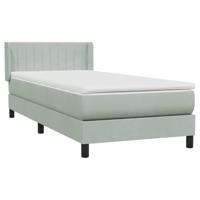 Boxspring met matras fluweel lichtgrijs 90x210 cm - thumbnail
