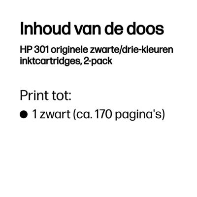 Originele inkt cartridge HP N9J72AE#301 Cyaan - thumbnail