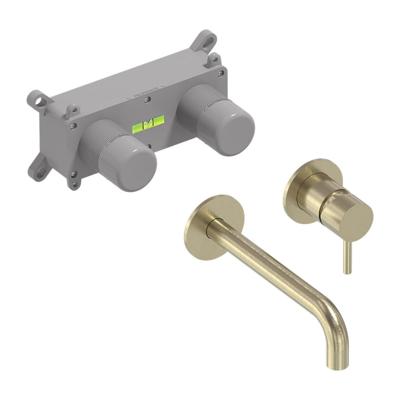 Inbouw Wastafelmengkraan MAY Stilo Eenhendel Incl. Inbouwbox Geborsteld Mat Goud PVD Inbouw Wastafelmengkraan MAY Stilo Eenhendel Incl. Inbouwbox Geborsteld Mat Goud PVD