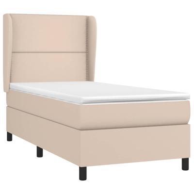 Boxspring met matras kunstleer cappuccinokleurig 180x200 cm - thumbnail