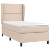 Boxspring met matras kunstleer cappuccinokleurig 90x200 cm - thumbnail
