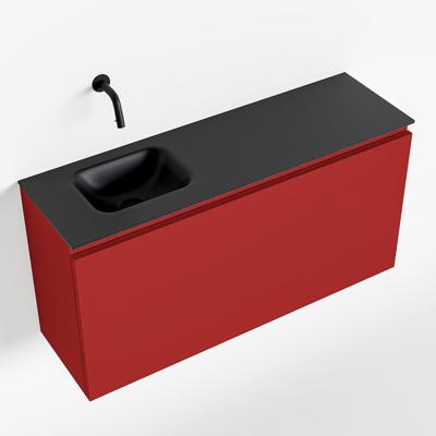 MONDIAZ OLAN 100cm toiletmeubel fire. LEX wastafel urban links geen kraangat