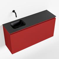 MONDIAZ OLAN 100cm toiletmeubel fire. LEX wastafel urban links geen kraangat - thumbnail