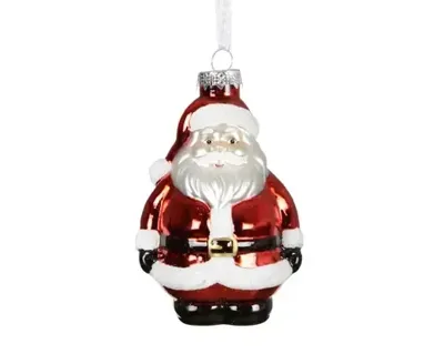 Decoris kersthanger glas kerstman rood
