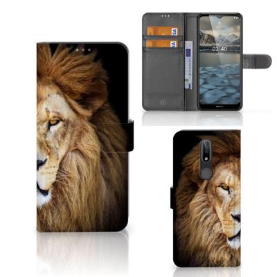 Nokia 2.4 | Telefoonhoesje | Met pasjeshouder | Leeuw