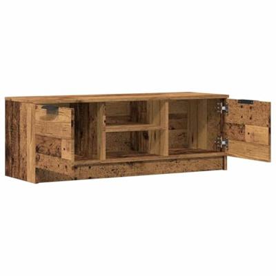 Tv-meubel 102x35x36,5 cm bewerkt hout oud houtkleurig
