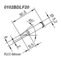 Ersa 0102BDLF20 Soldeerpunt Mesvorm, recht Grootte soldeerpunt 2 mm Inhoud: 1 stuk(s) - thumbnail