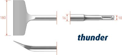 Rotec Sds spadebeitel gebogen 75x165mm
