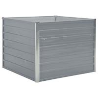 Plantenbak verhoogd 100x100x77 cm gegalvaniseerd staal grijs - thumbnail