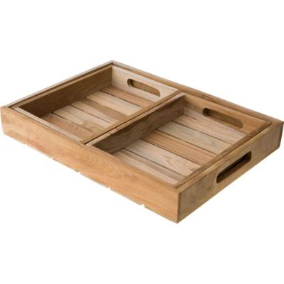 Teakhouten Dienbladen Set 3 Stuks