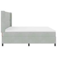 Boxspring bed met hoofdeinde Lichtgrijs 200 x 200 cm Fluweel - thumbnail