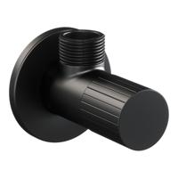 Brauer Stripe hoekstopkraan mat zwart - thumbnail