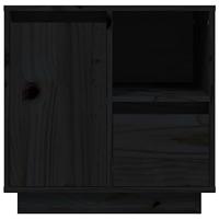 Nachtkastjes 2 st 50x34x50 cm massief grenenhout zwart - thumbnail