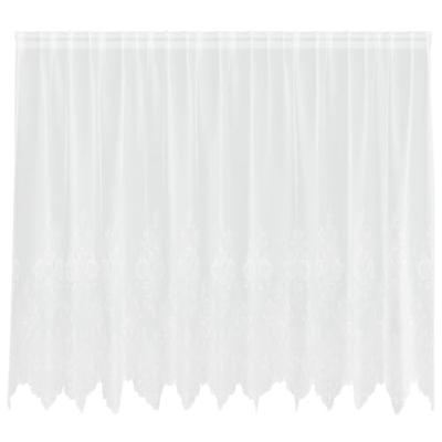 VidaXL Kantgordijn met gordijnen bloemen wit 180 x 300 cm polyester