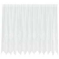 VidaXL Kantgordijn met gordijnen bloemen wit 160 x 300 cm polyester - thumbnail