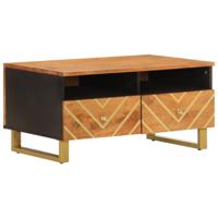Salontafel 80x54x40 cm massief mangohout bruin en zwart - thumbnail