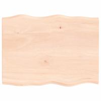 Tafelblad natuurlijke rand 80x60x2 cm massief eikenhout - thumbnail