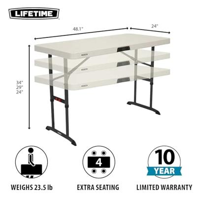 Vouwtafel Lifetime Lifetime 122 x 86 x 61 cm Crème Staal Plastic