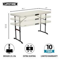 Vouwtafel Lifetime Lifetime 122 x 86 x 61 cm Crème Staal Plastic - thumbnail