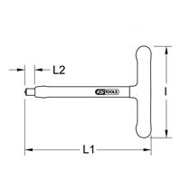 1/4 T-handgreep-opsteeksleutel met isolatie KS Tools 117.3919 - thumbnail