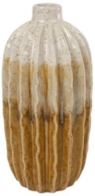 Vaas Ridge S oker aardew 13x13x27cm