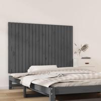 Wandhoofdbord 127,5x3x90 cm massief grenenhout grijs - thumbnail