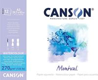 Montval aquarelpapier, wit met grove korrel 270 g/m², ft A3, blok met 12 vellen - thumbnail