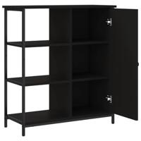Dressoir 70x30x80 cm bewerkt hout zwart - thumbnail