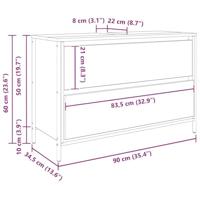 Badkamerkast met lades 90x34,5x60 cm zwart eikenkleurig - thumbnail