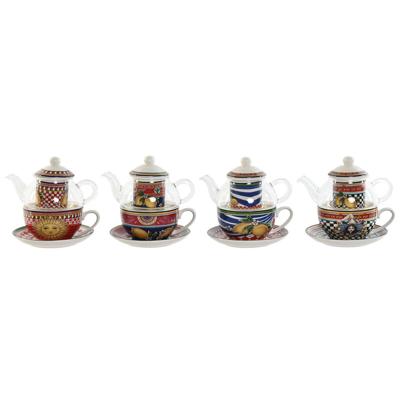 Theepot Home ESPRIT Geel Rood Kristal Porselein 1 L (4 Stuks) Theepot Home ESPRIT Geel Rood Kristal Porselein 1 L (4 Stuks)