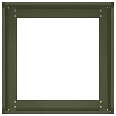 VidaXL Plantenbak 40x40x30 cm staal olijfgroen