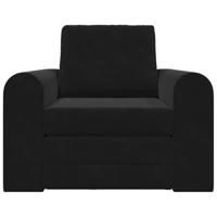 Slaapbank Zwart 98 x 71 x 83 cm Fluweel - thumbnail