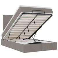Ottoman bed met matras en LED's 120x190 cm stof taupe - thumbnail