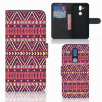 Nokia 8.1 Telefoon Hoesje Aztec Paars - thumbnail