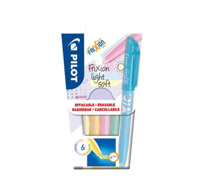 Markeerstift pilot frixion soft pastel 6st assorti Markeerstift pilot frixion soft pastel 6st assorti