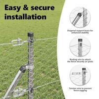 VidaXL Afrasteringspaal zilver 10 x 0,6 m (36 mm gaas) staal - thumbnail