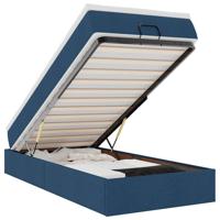 Ottoman bed met matras 90x200cm stof blauw - thumbnail