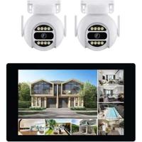 LINK2HOME Gemotoriseerde set met 2 camera's - HD - 10,1 inch touchscreen - 3 MP - Nachtzicht + IP66 - thumbnail