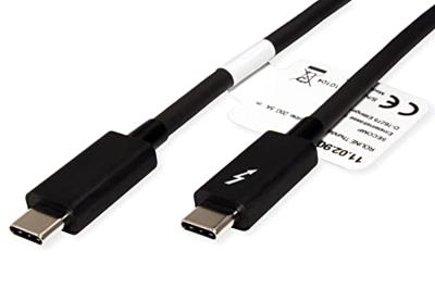 ROLINE Thunderbolt™ 3 kabel, C-C, ST/ST, 20Gbit/s, 100W, zwart, 2 m