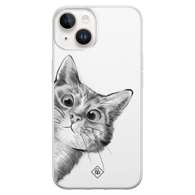 iPhone 14 siliconen hoesje - Kat kiekeboe