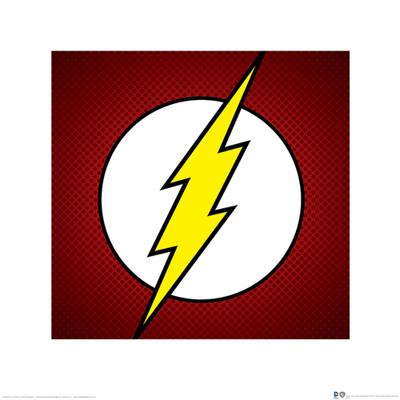 Kunstdruk DC Comics - The Flash - Symbol 40x40cm