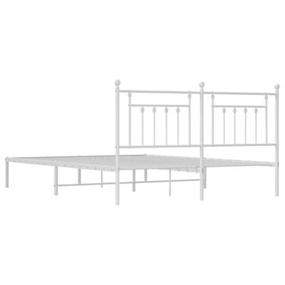 Bedframe met hoofdbord metaal wit 160x200 cm