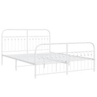 Bedframe met hoofd- en voeteneinde metaal wit 150x200 cm - thumbnail