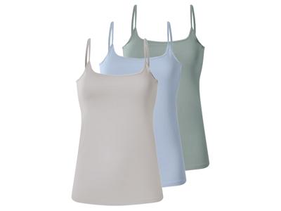 esmara Set van 3 dames spaghettitops (groen/blauw/grijs, M (40/42))