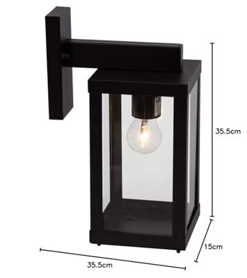 BRILLIANT Buitenwandlamp GAIA - E27 - 1x60W - Kleur zwart