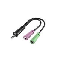 Hama 00200352 Jackplug Audio Aansluitkabel [1x Jackplug male 3,5 mm - 2x Jackplug female 3,5 mm] 0.15 m Zwart - thumbnail