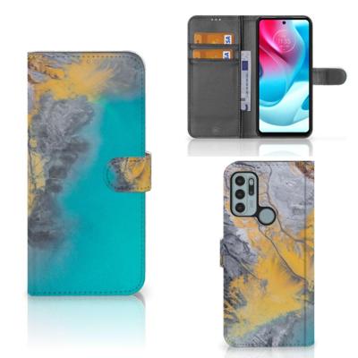 Motorola Moto G60s | Bookcase | Marble Blue Gold